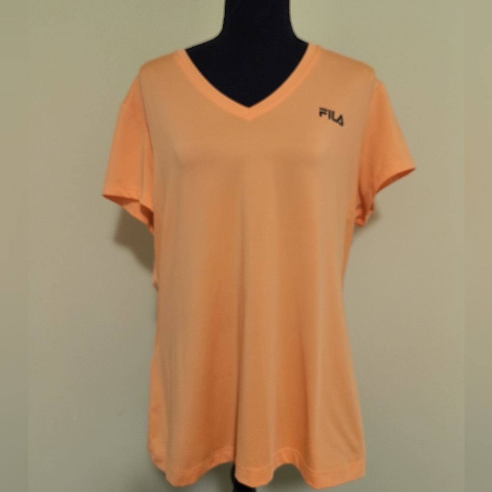 💎FILA SPORT® Core Essential Racer Pale Orange Performance Tee Size XXL